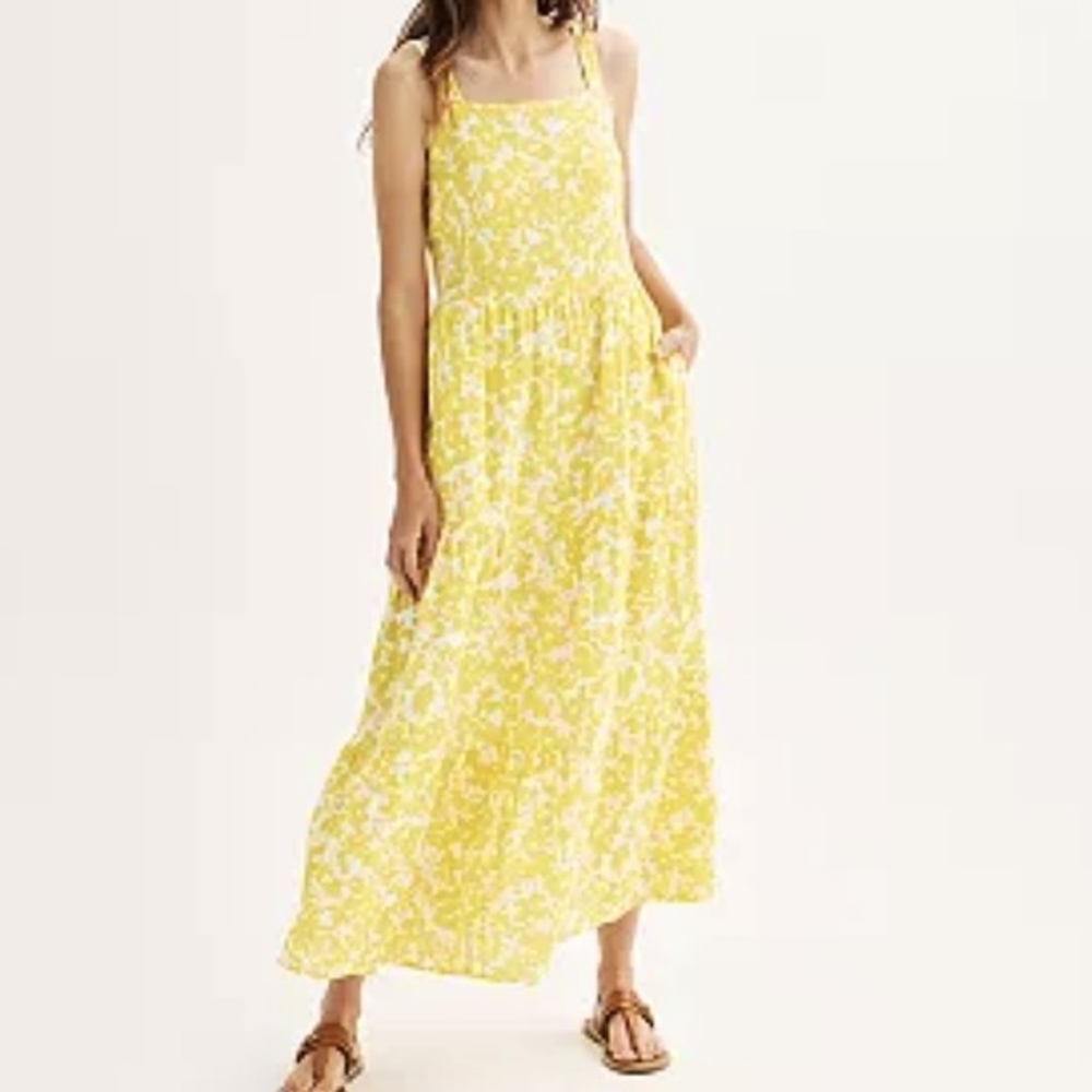 Yellow Floral Maxi Dress - Picture 1 of 12